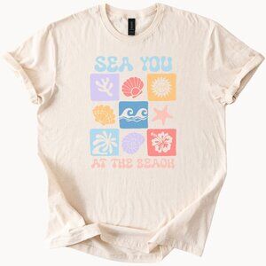 Sea You At Beach Shirt Summer Graphic Tee Ocean Vibes Top